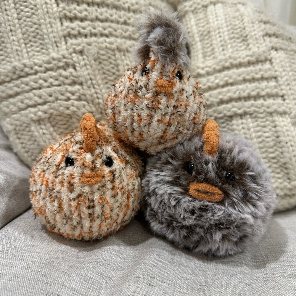Crocheted plushie chicken